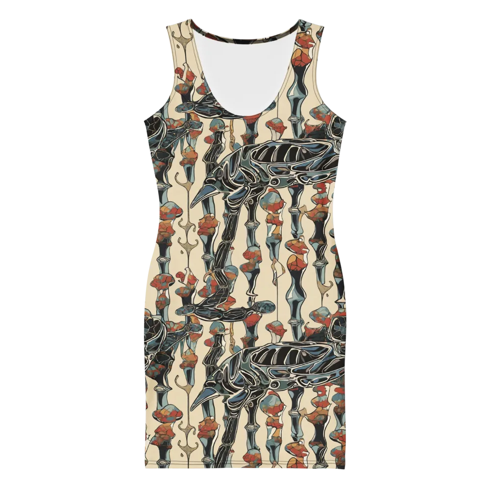 Venetian Fossils on Bodycon Dress — Front