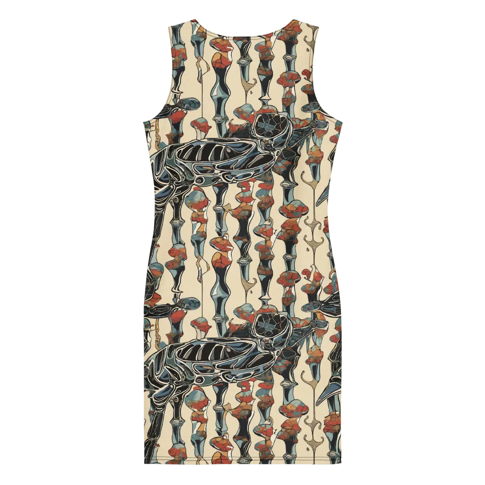Venetian Fossils on Bodycon Dress — Back