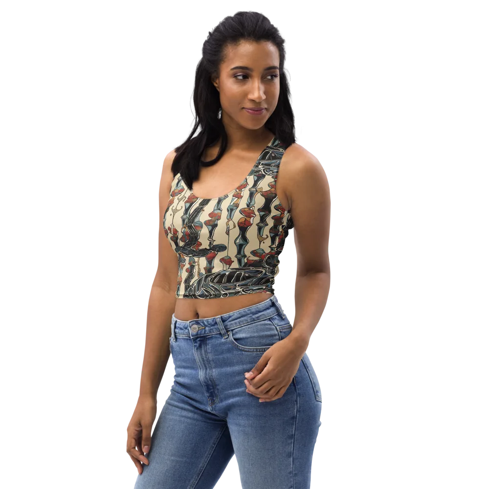 Venetian Fossils on Crop Top — Left Front