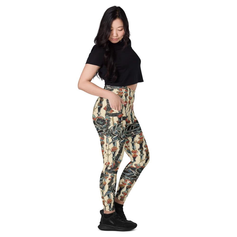 Venetian Fossils on Leggings with Pockets — Right