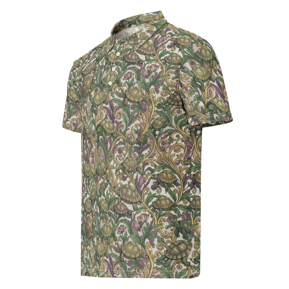 Tortoise Conservatory on Men's Slim Fit Polo Shirt — Left Front