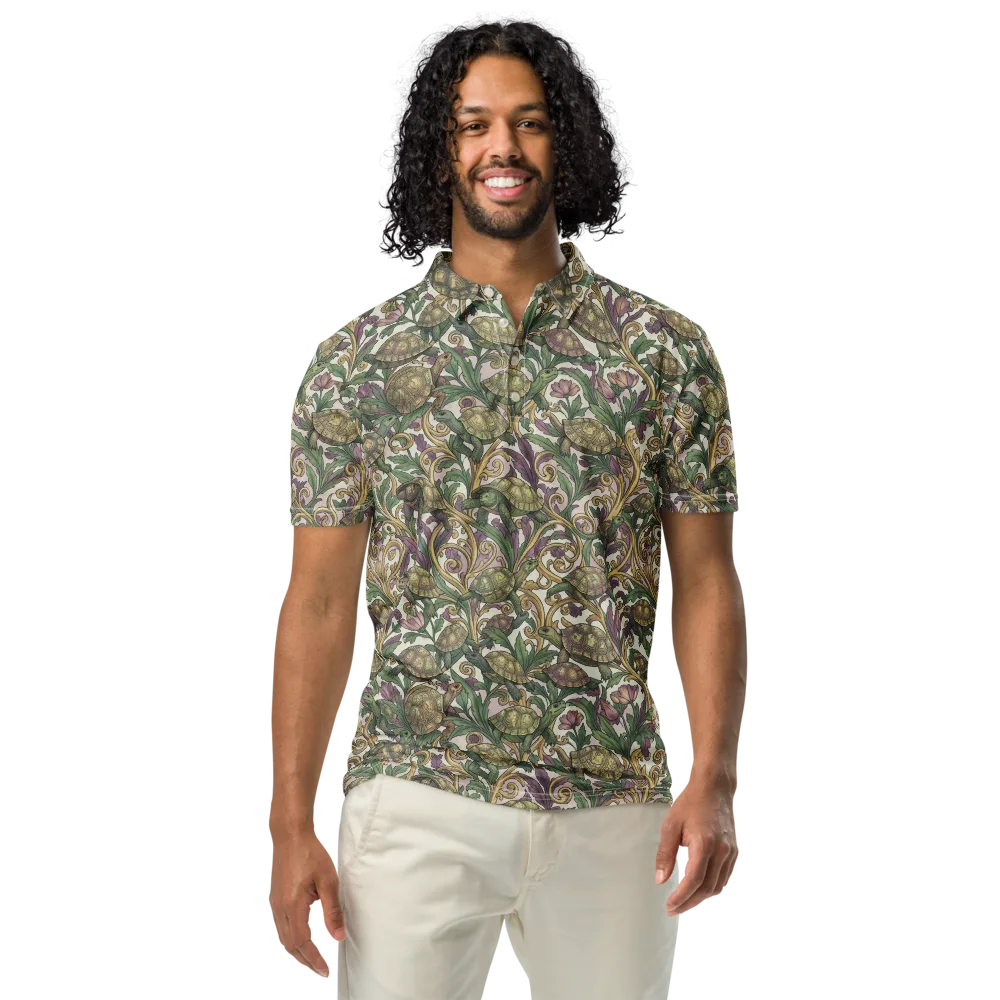 Tortoise Conservatory on Men's Slim Fit Polo Shirt — Front