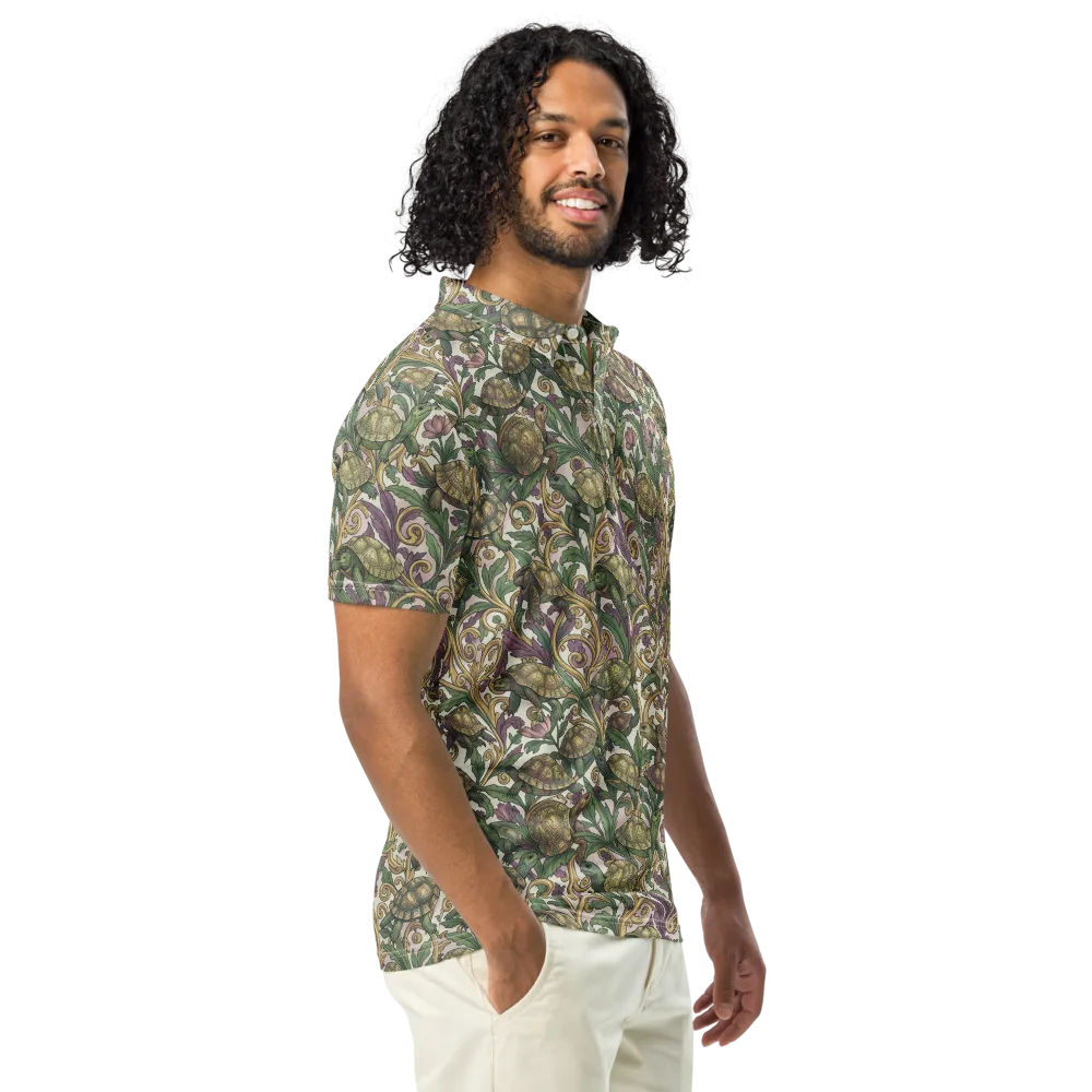 Tortoise Conservatory on Men's Slim Fit Polo Shirt — Right Front