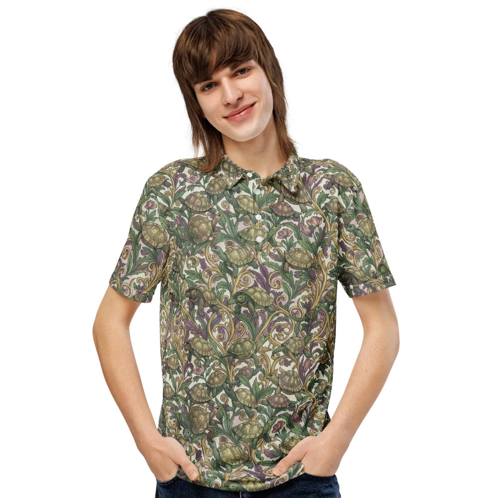 Tortoise Conservatory on Men's Slim Fit Polo Shirt — Front
