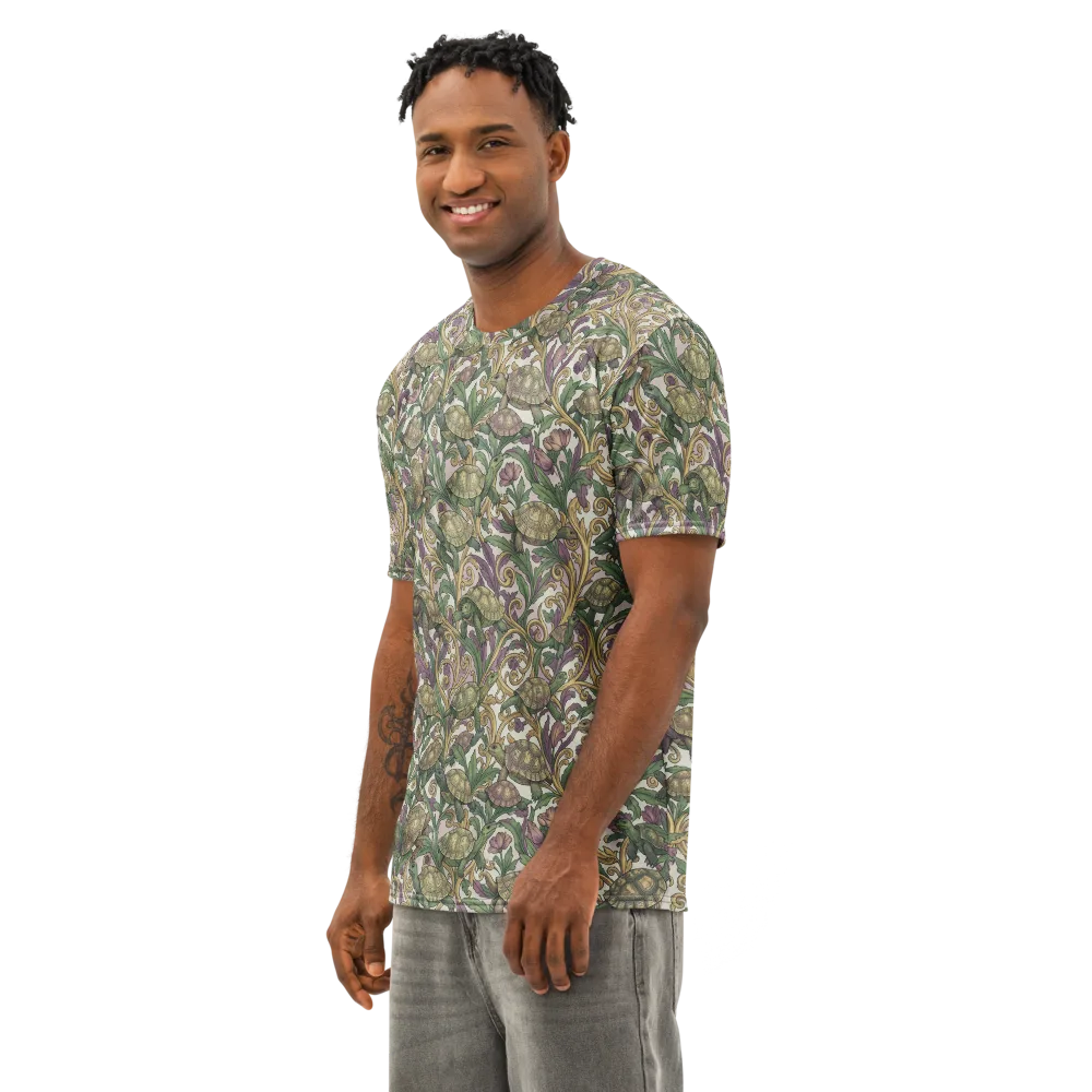 Tortoise Conservatory on Men's Cotton Crew Neck T-Shirt — Left Front