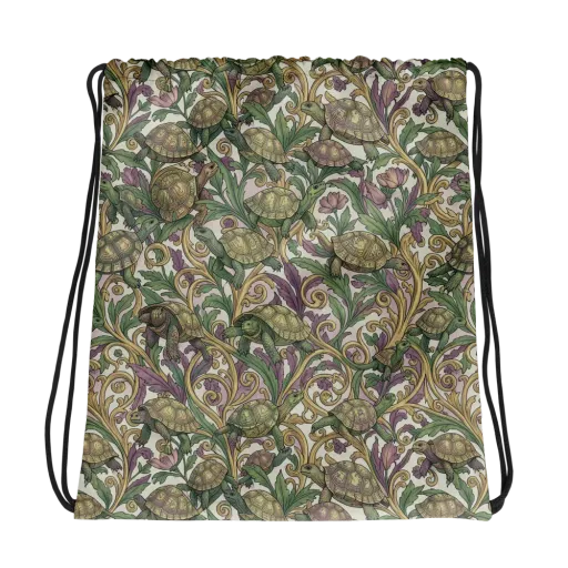 Tortoise Conservatory on a Drawstring Bag
