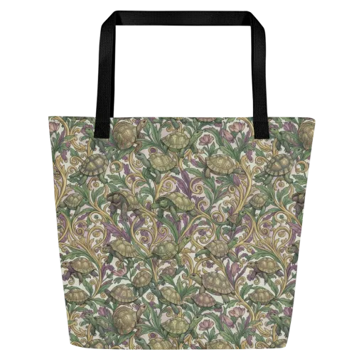 Tortoise Conservatory on a Large Tote Bag W/ Pocket