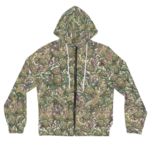 Tortoise Conservatory on a Women's Full-Zip Hoodie