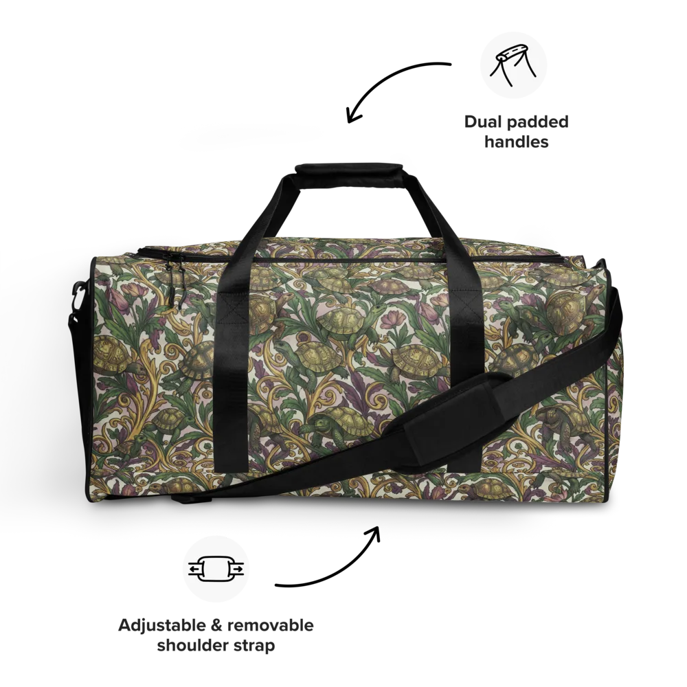 Tortoise Conservatory on Duffle Bag — Front