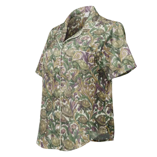 Tortoise Conservatory on a Women's Short Sleeve Pajama Top