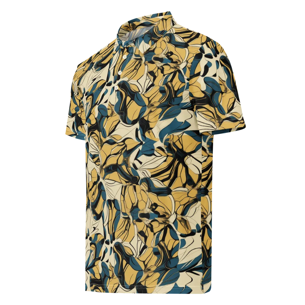 Indigo Marigold on Men's Slim Fit Polo Shirt — Left Front