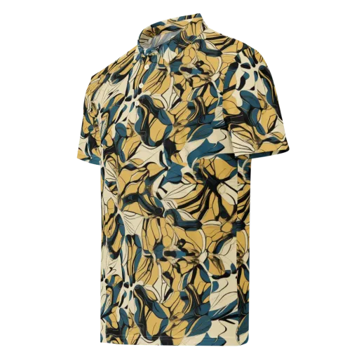 Indigo Marigold on a Men's Slim Fit Polo Shirt