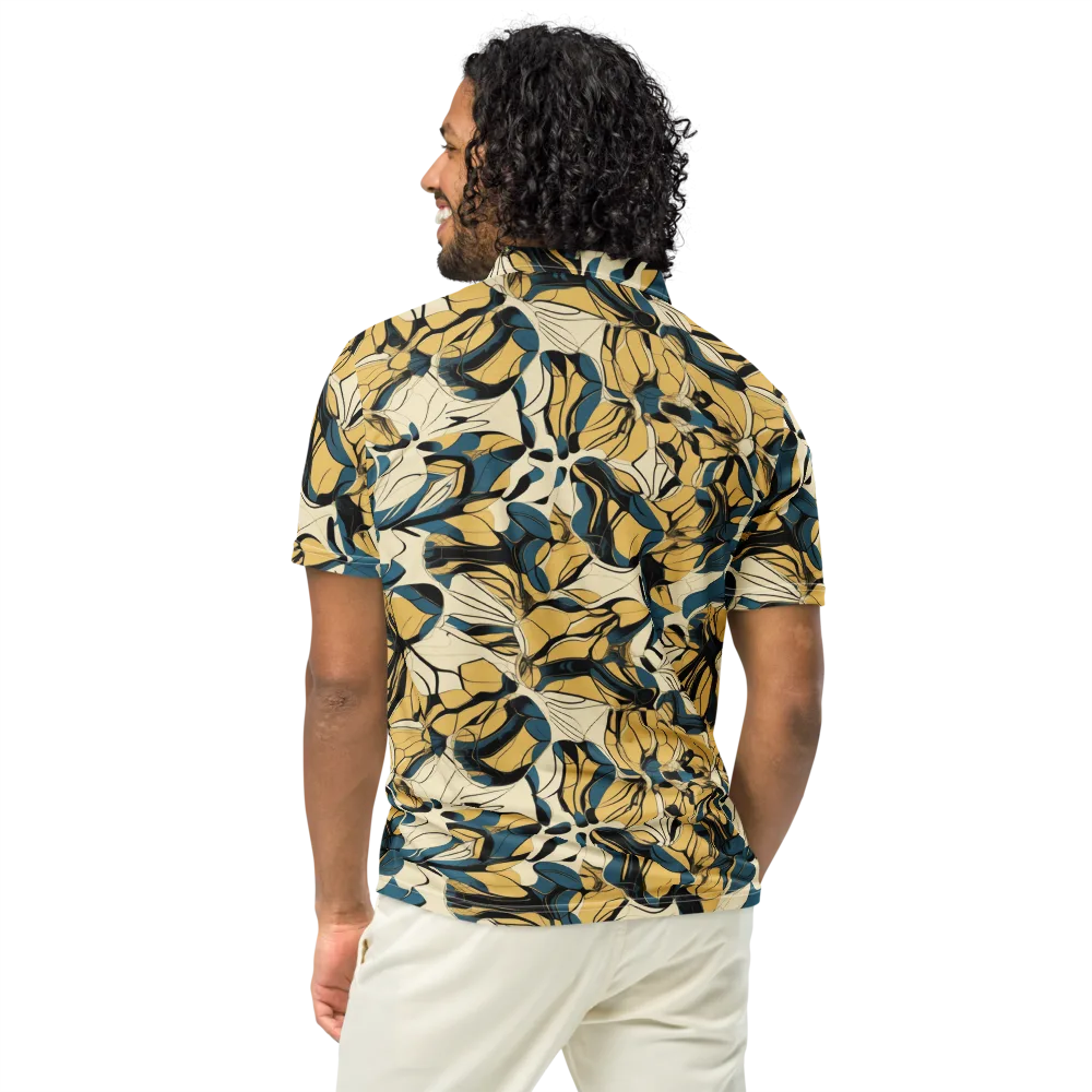 Indigo Marigold on Men's Slim Fit Polo Shirt — Back