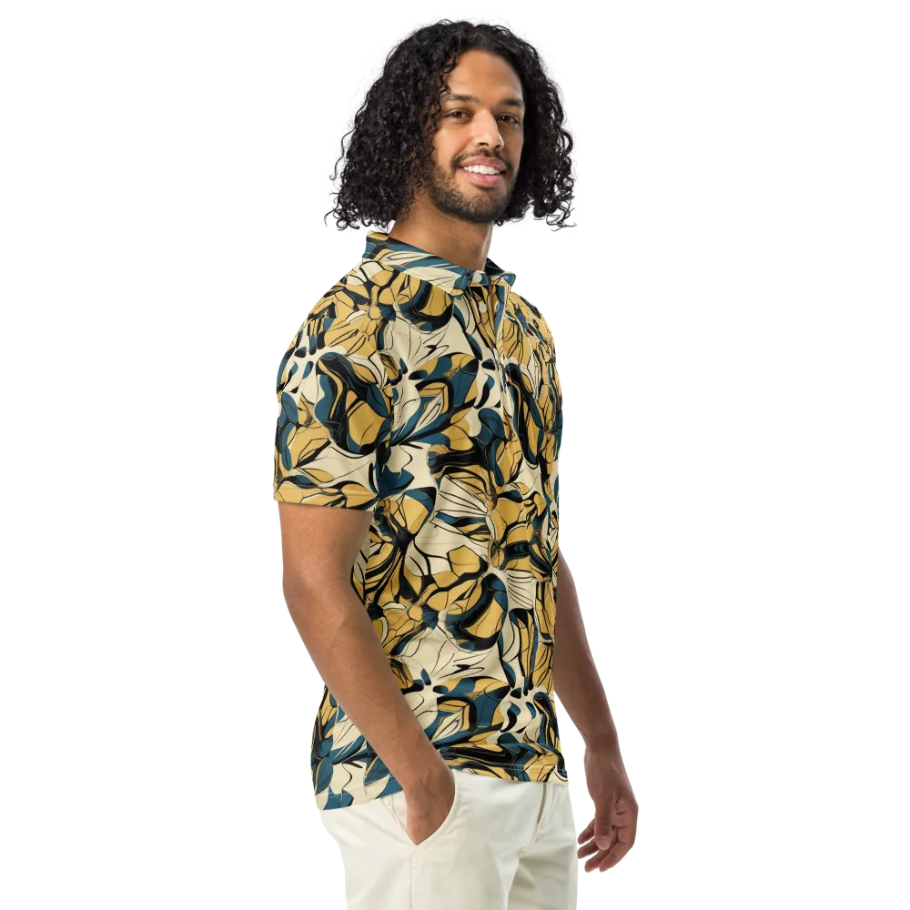 Indigo Marigold on Men's Slim Fit Polo Shirt — Right Front
