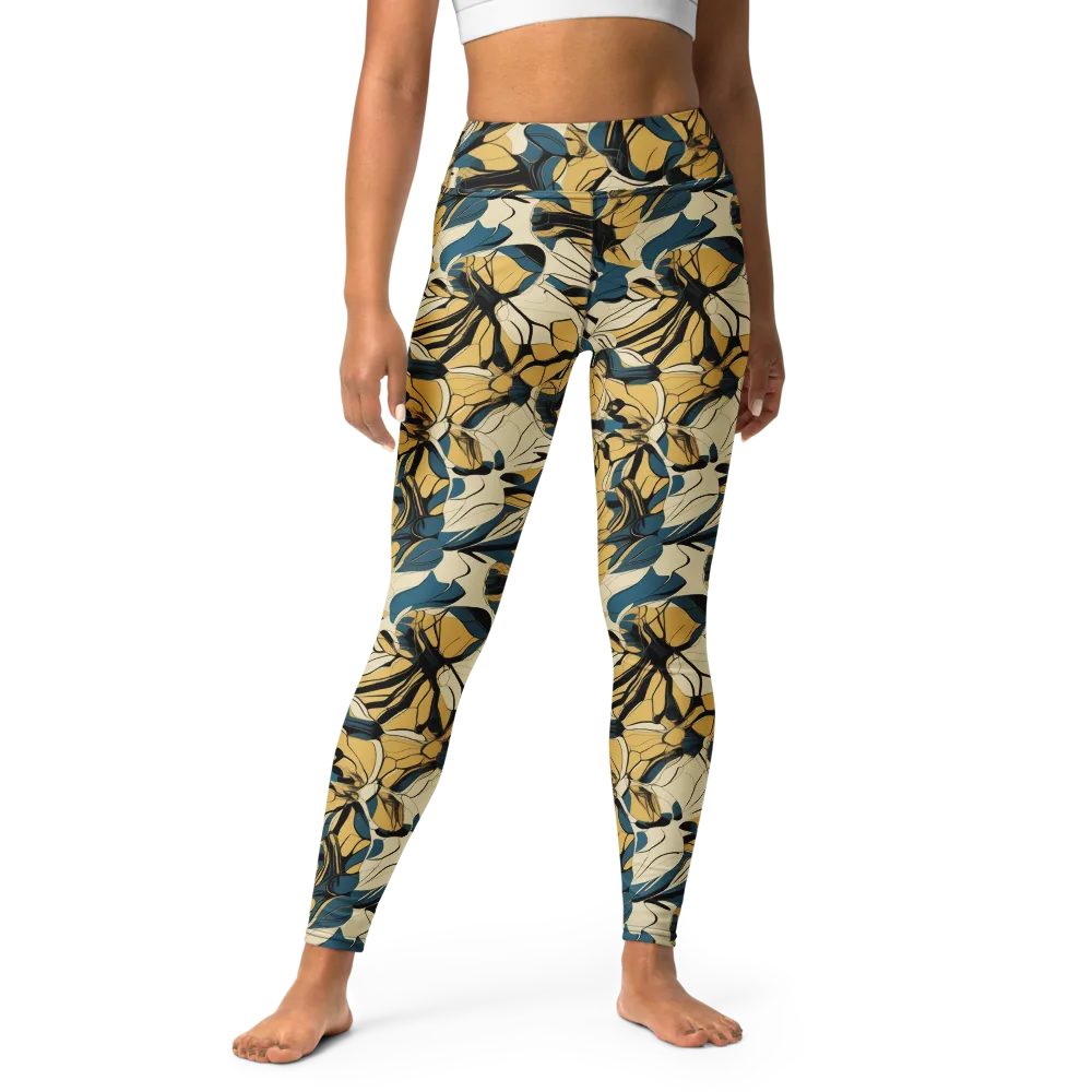 Indigo Marigold on Yoga Leggings — Front