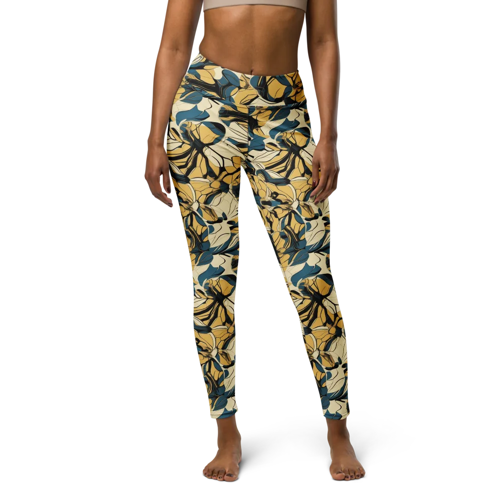 Indigo Marigold on Yoga Leggings — Front