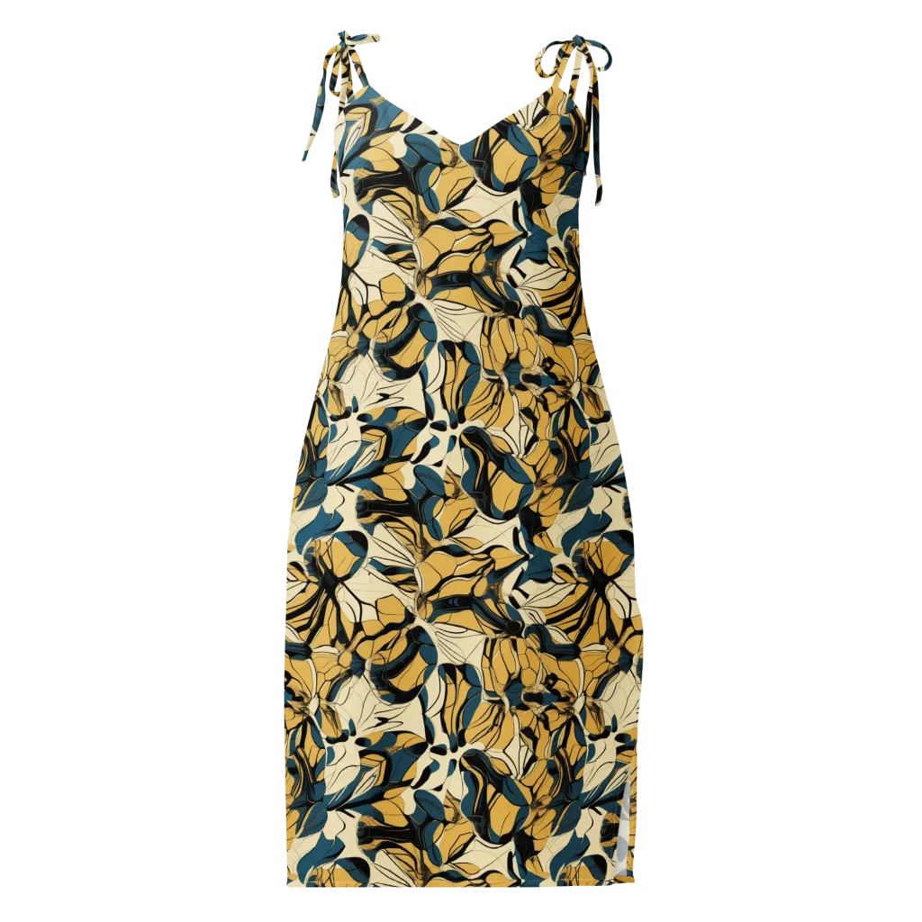 Indigo Marigold on Slip Dress — Front