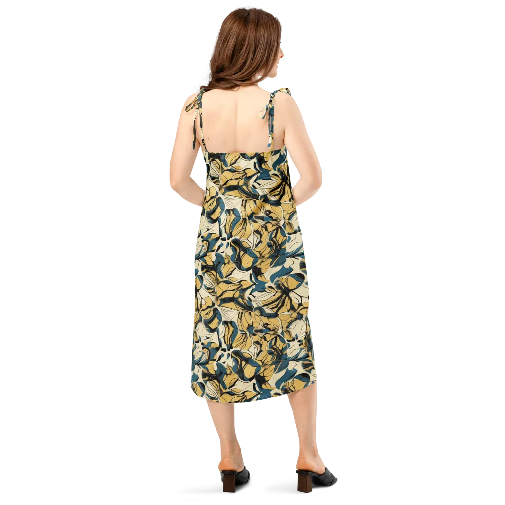 Indigo Marigold on Slip Dress — Back