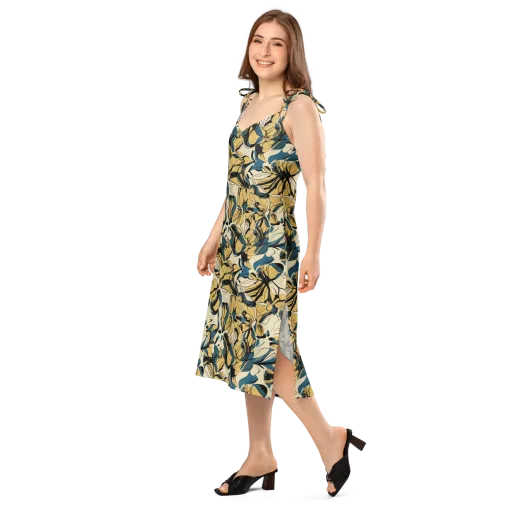 Indigo Marigold on a Slip Dress