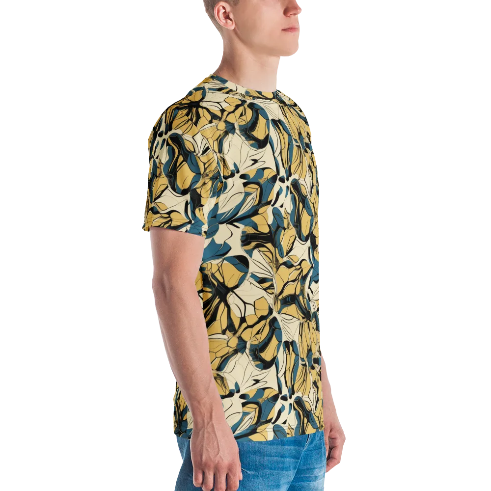Indigo Marigold on Men's Crew Neck T-Shirt — Right