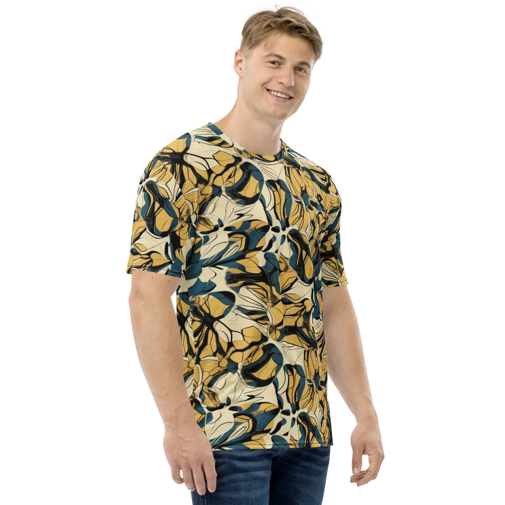 Indigo Marigold on Men's Crew Neck T-Shirt — Right