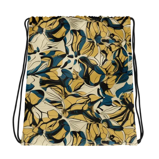 Indigo Marigold on a Drawstring Bag