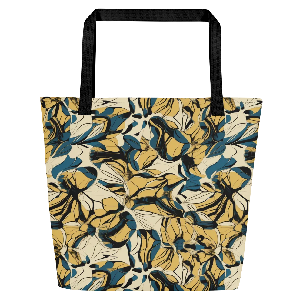 Indigo Marigold on Large Tote Bag W/ Pocket — Front