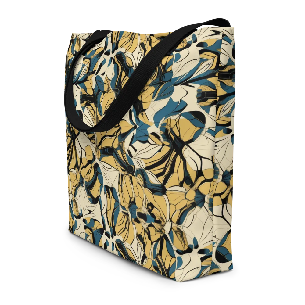Indigo Marigold on Large Tote Bag W/ Pocket — Front