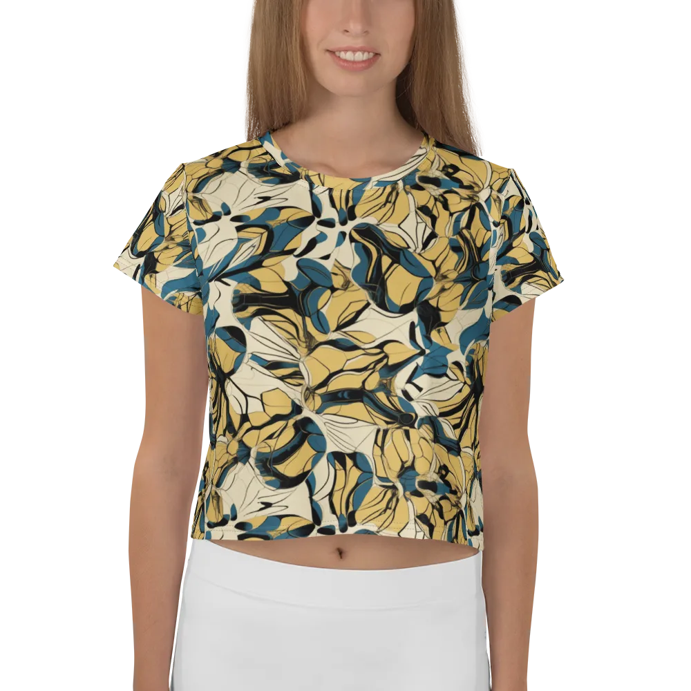Indigo Marigold on Crop Tee — Front