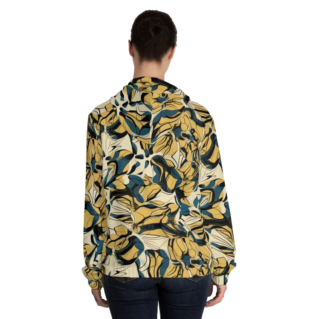 Indigo Marigold on Women's Full-Zip Hoodie — Back On Person