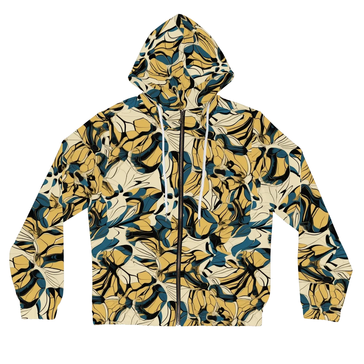 Indigo Marigold on Women's Full-Zip Hoodie — Front