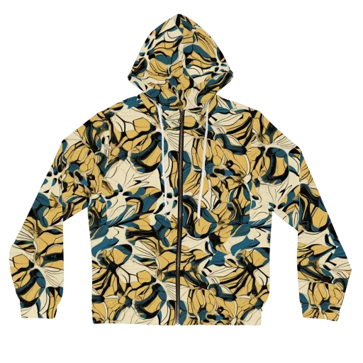 Indigo Marigold on a Women's Full-Zip Hoodie