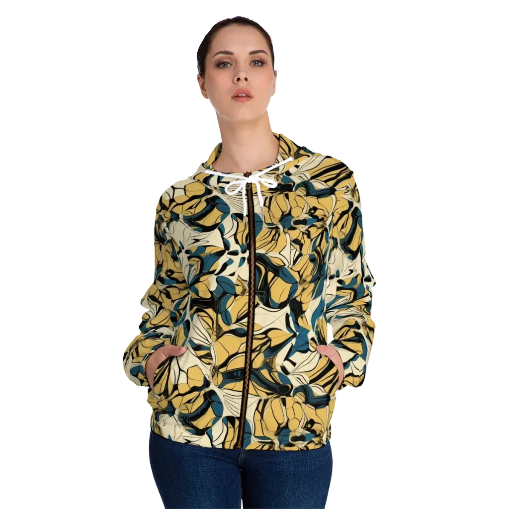 Indigo Marigold on Women's Full-Zip Hoodie — Front On Person