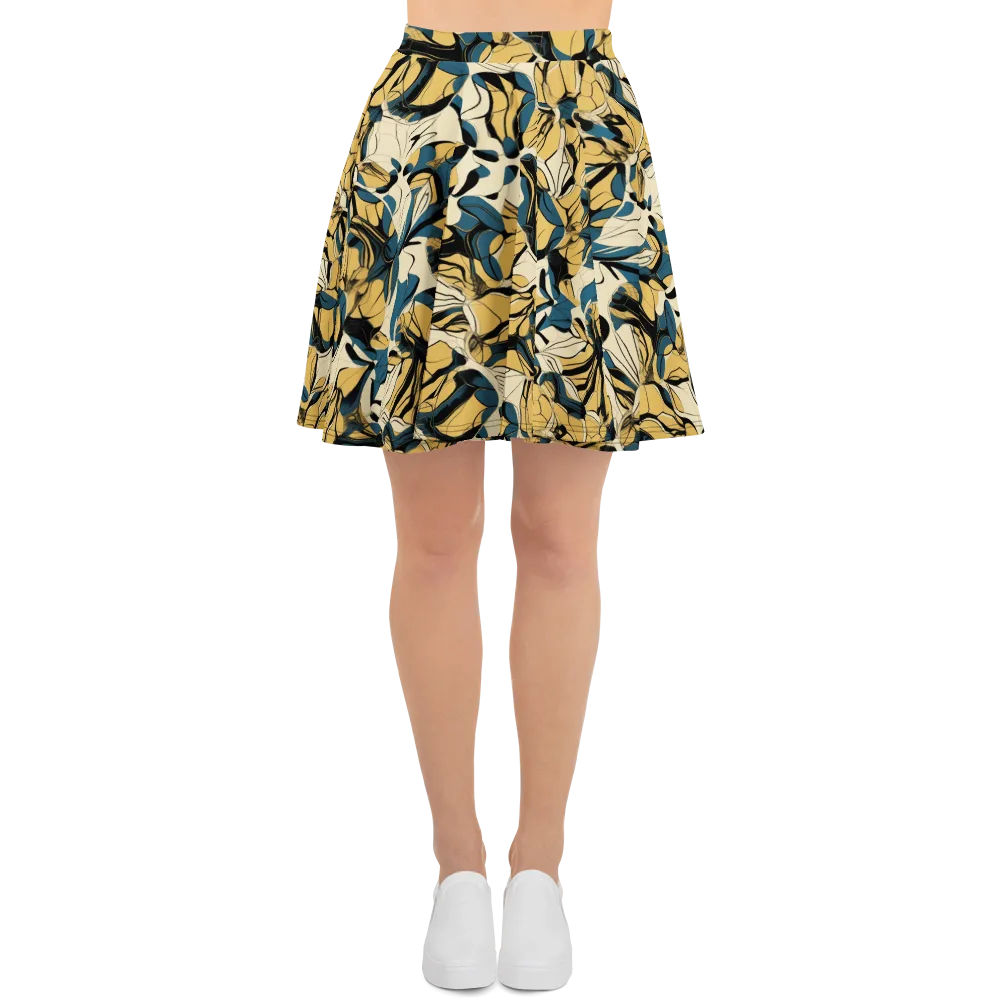 Indigo Marigold on Skater Skirt — Front
