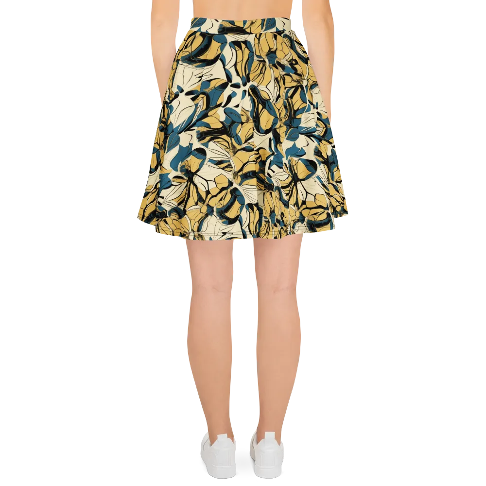Indigo Marigold on Skater Skirt — Back