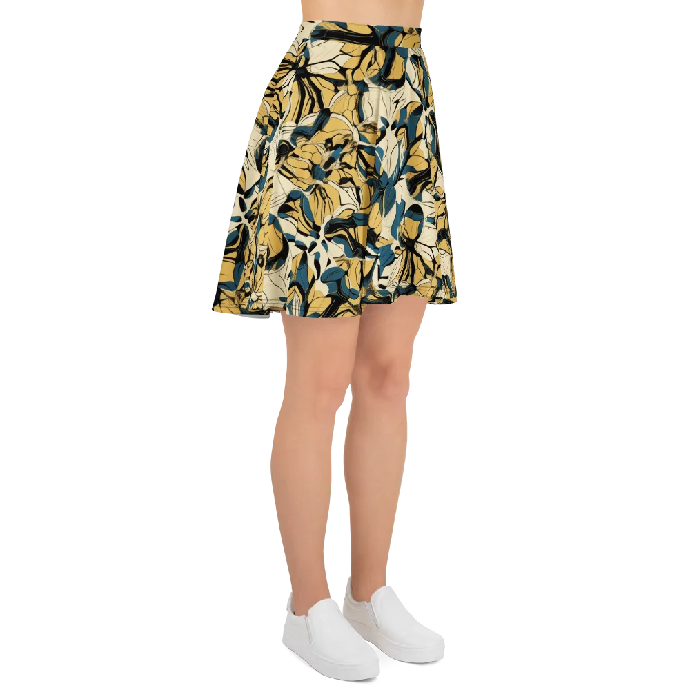 Indigo Marigold on Skater Skirt — Right