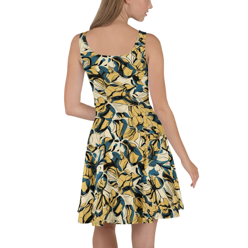 Indigo Marigold on Skater Dress — Back