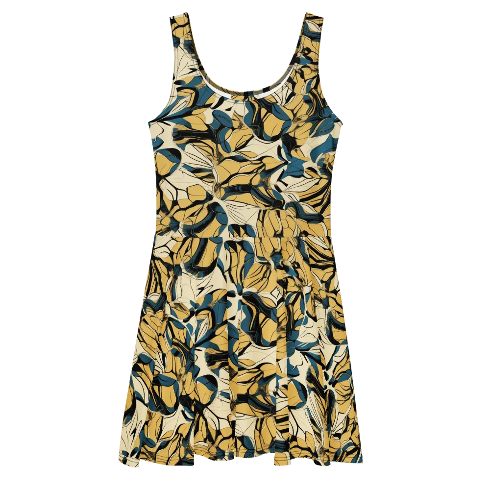 Indigo Marigold on Skater Dress — Front