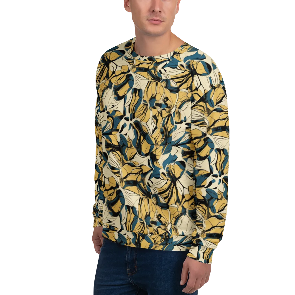 Indigo Marigold on Sweatshirt — Left Front