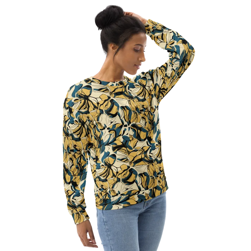 Indigo Marigold on Sweatshirt — Right Front