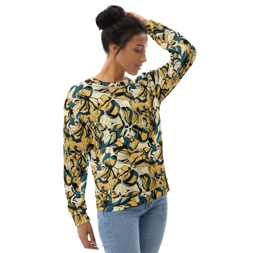 Indigo Marigold on a Sweatshirt