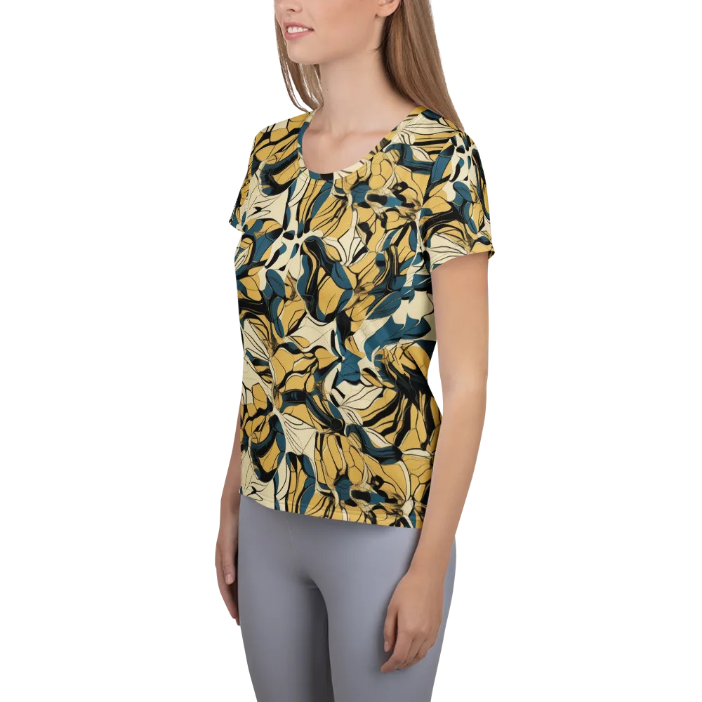 Indigo Marigold on Women's Athletic T-Shirt — Left