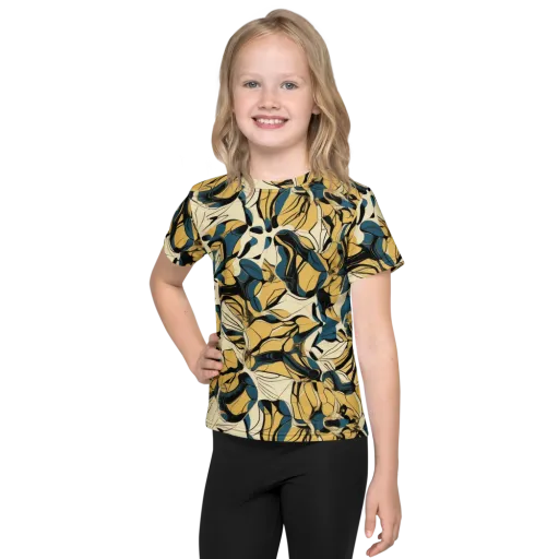 Indigo Marigold on a Kids Crew Neck T-Shirt