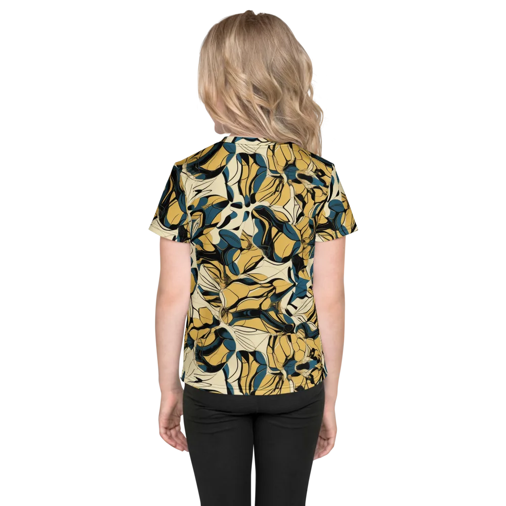Indigo Marigold on Kids Crew Neck T-Shirt — Back