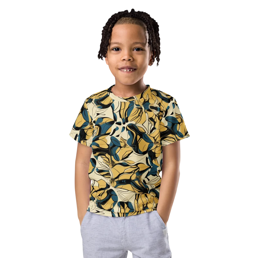 Indigo Marigold on Kids Crew Neck T-Shirt — Front