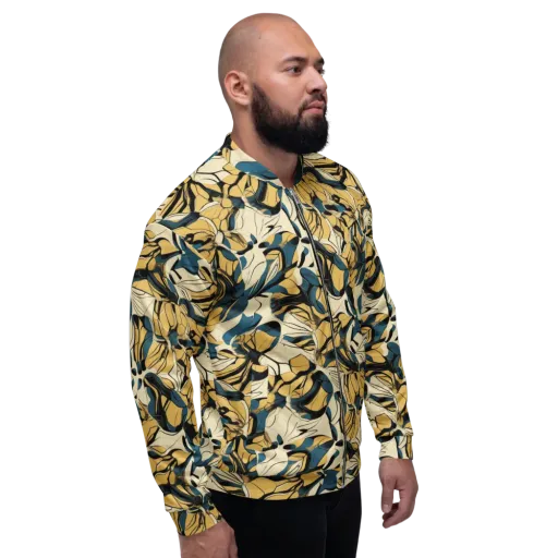 Indigo Marigold on a Bomber Jacket