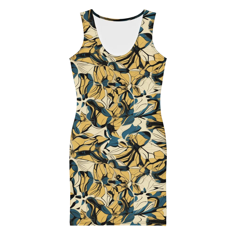 Indigo Marigold on Bodycon Dress — Front