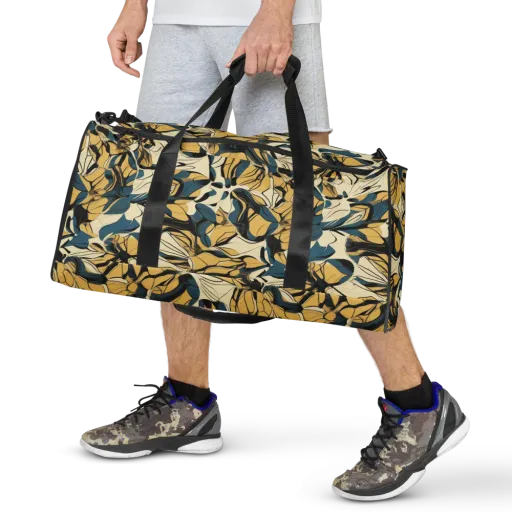 Indigo Marigold on a Duffle Bag
