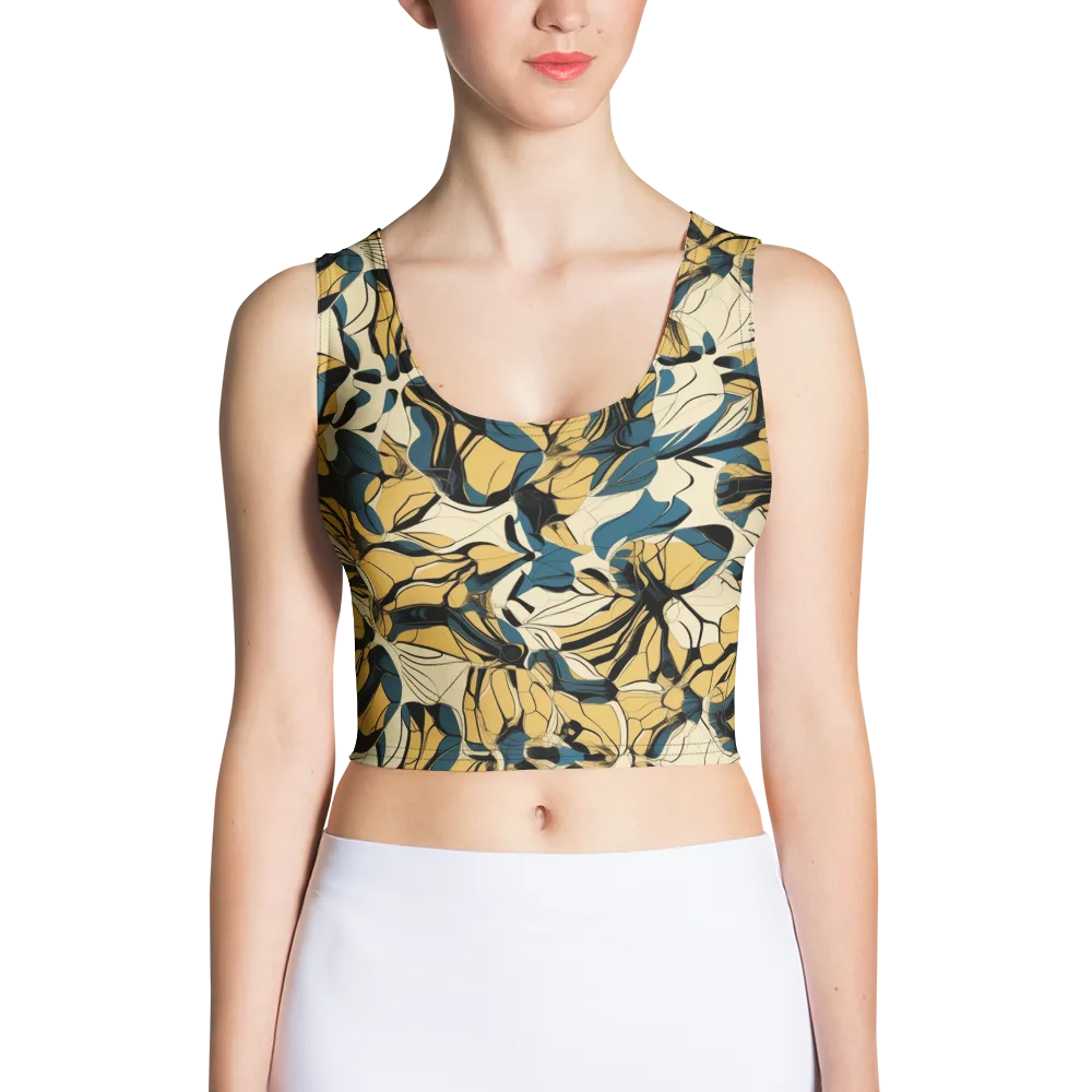 Indigo Marigold on Crop Top — Front