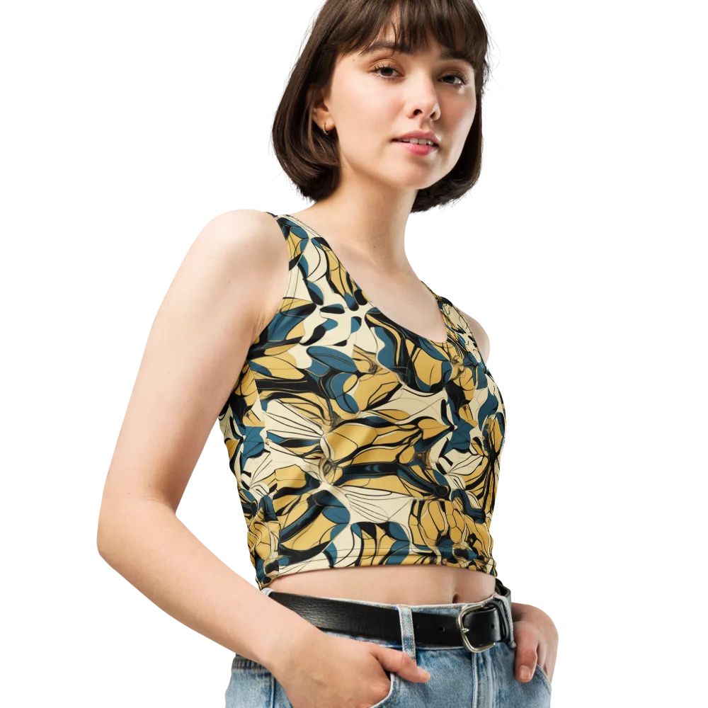 Indigo Marigold on Crop Top — Right Front